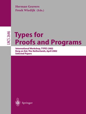 cover image of Types for Proofs and Programs